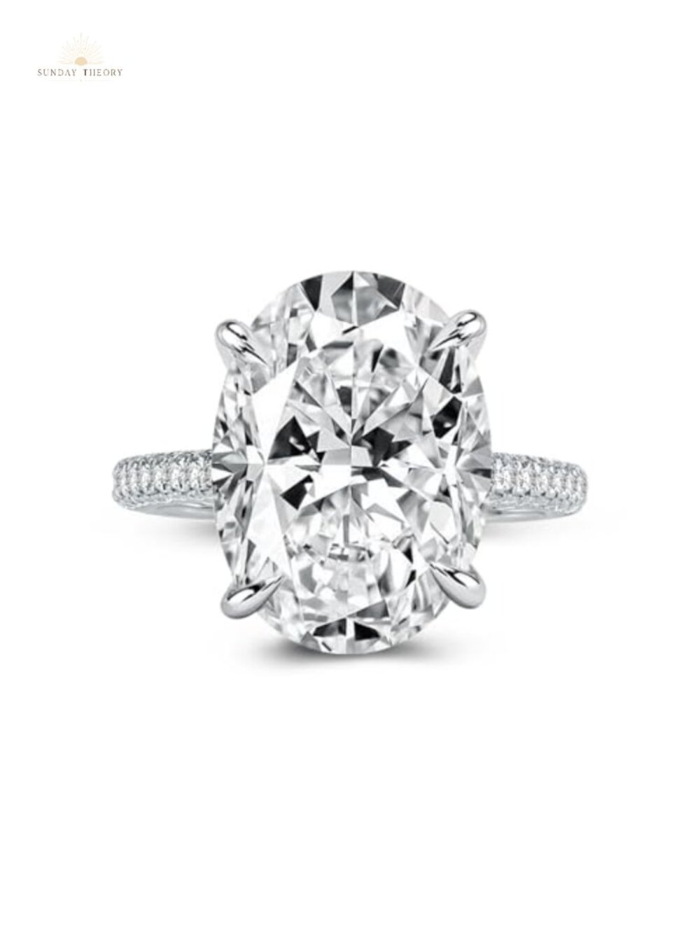 6.5 Carat Oval Cut CZ Ring for Women - 925 Sterling Silver Promise Ring 5A